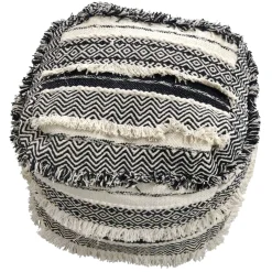 * Alex Handwoven Fringe Square Pouf Flash Sale< Ottomans & Poufs