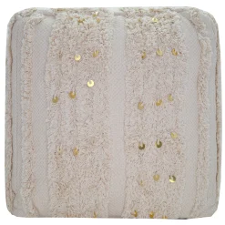 * Amala Sequin Tufted Pouf Premium< Ottomans & Poufs