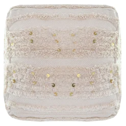 * Amala Sequin Tufted Pouf Premium< Ottomans & Poufs