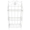 * Antique White Metal Baker'S Rack With Folding Shelves, 51 Less Expensive< Baker'S Racks & Bar Carts