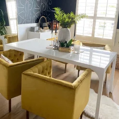 * Bendell Yellow Velvet Tufted Accent Club Chair With Gold Legs Opening Sales< Accent Chairs