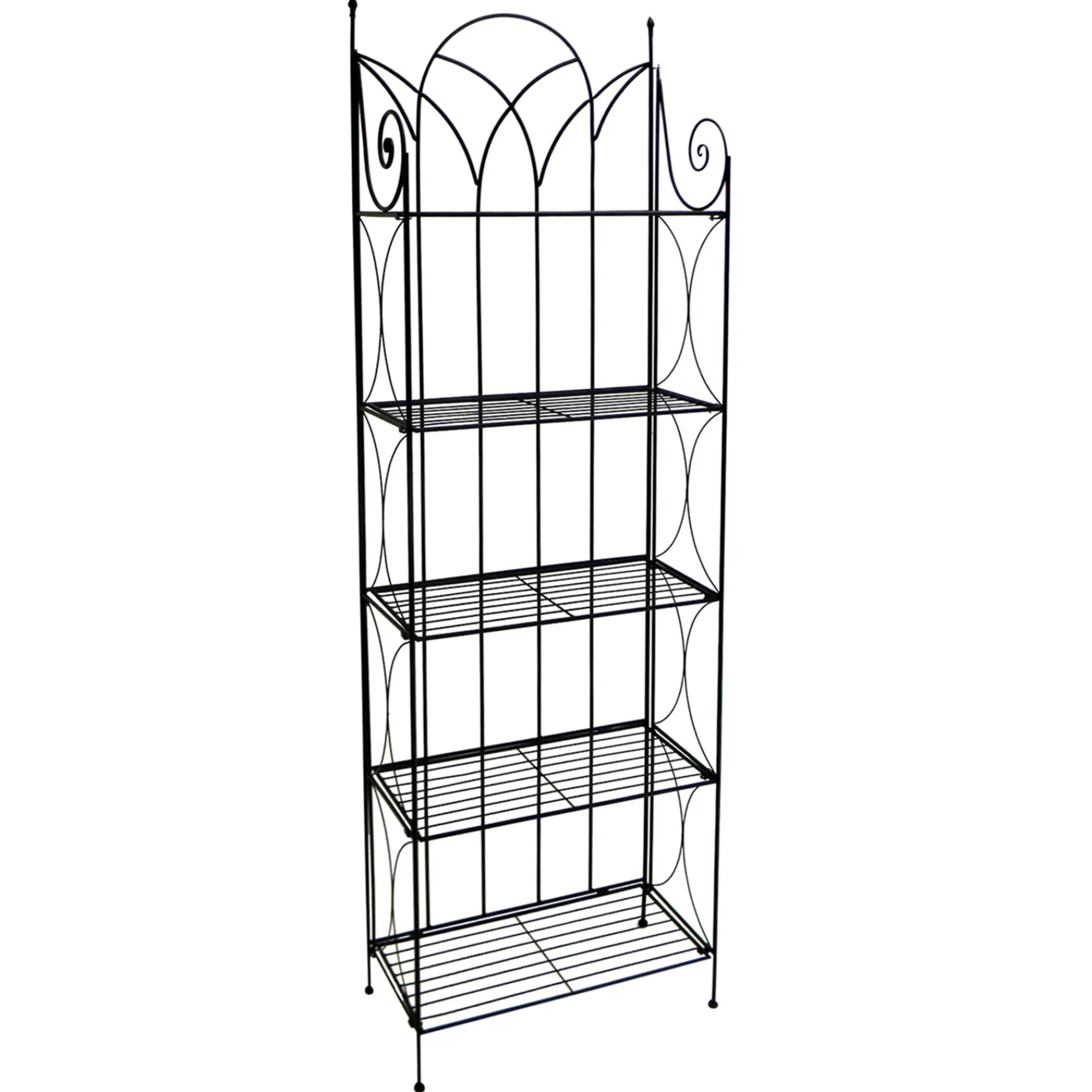* Black 5 Tier Gothic Baker Rack With Metal Wire Shelves Promotion< Baker'S Racks & Bar Carts