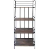 * Black 4 Tier Metal Baker Rack With Folding Wood Top Shelves Gift Selection< Baker'S Racks & Bar Carts