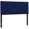 * Chandler Channeled Navy Velvet Queen Headboard Featured< Bedroom
