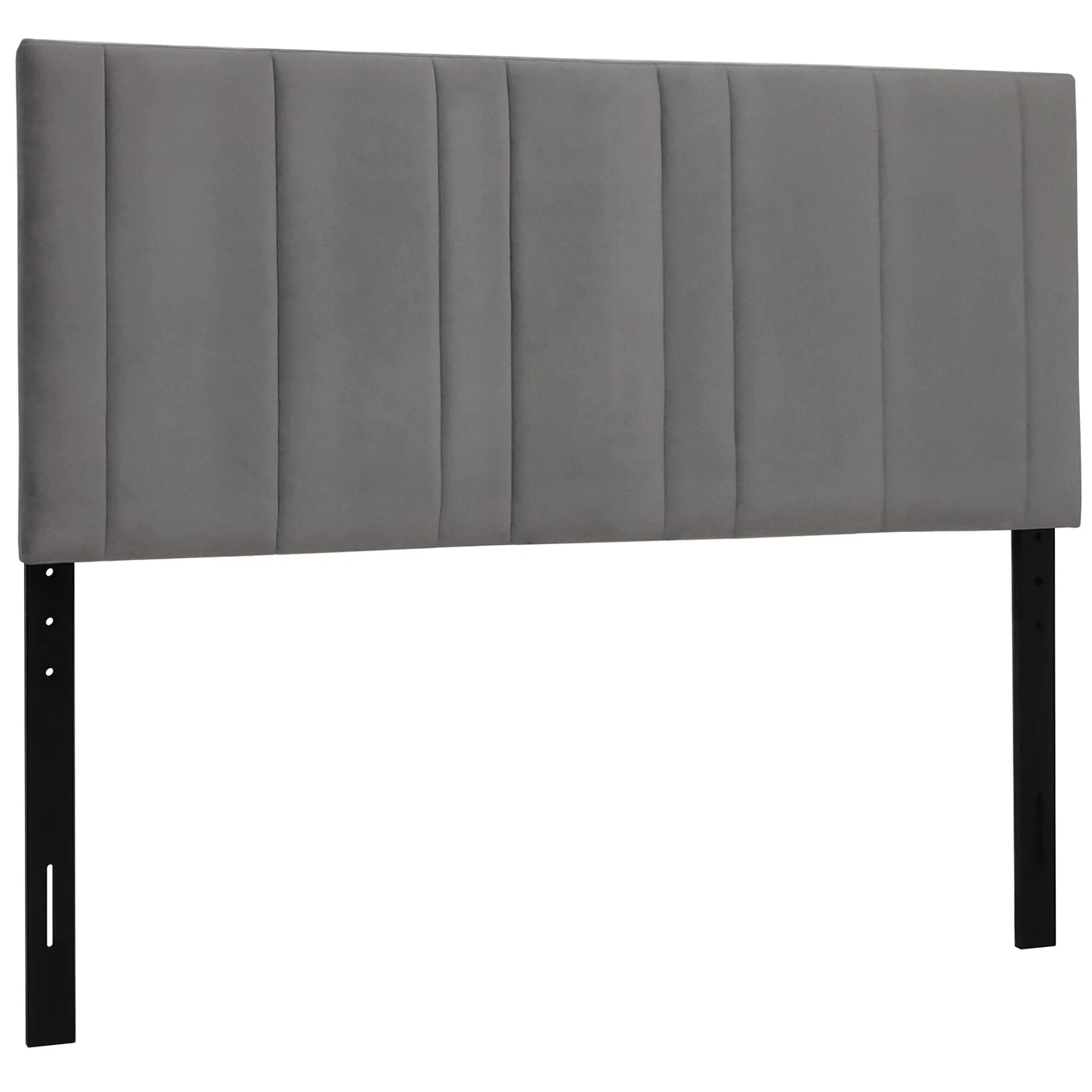* Chandler Grey Velvet Channeled Queen Headboard Fashion< Bedroom