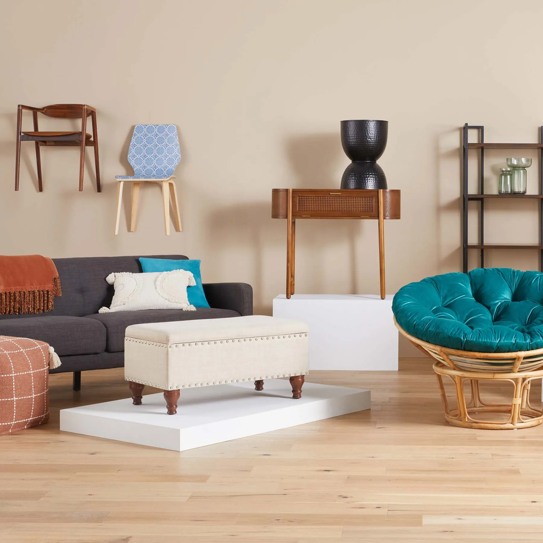 * Classic Papasan Cushion, Teal Discount Online< Accent Chairs