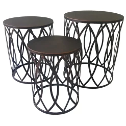 * Copper Round Metal Side Table, Medium Cheaper< Accent Tables
