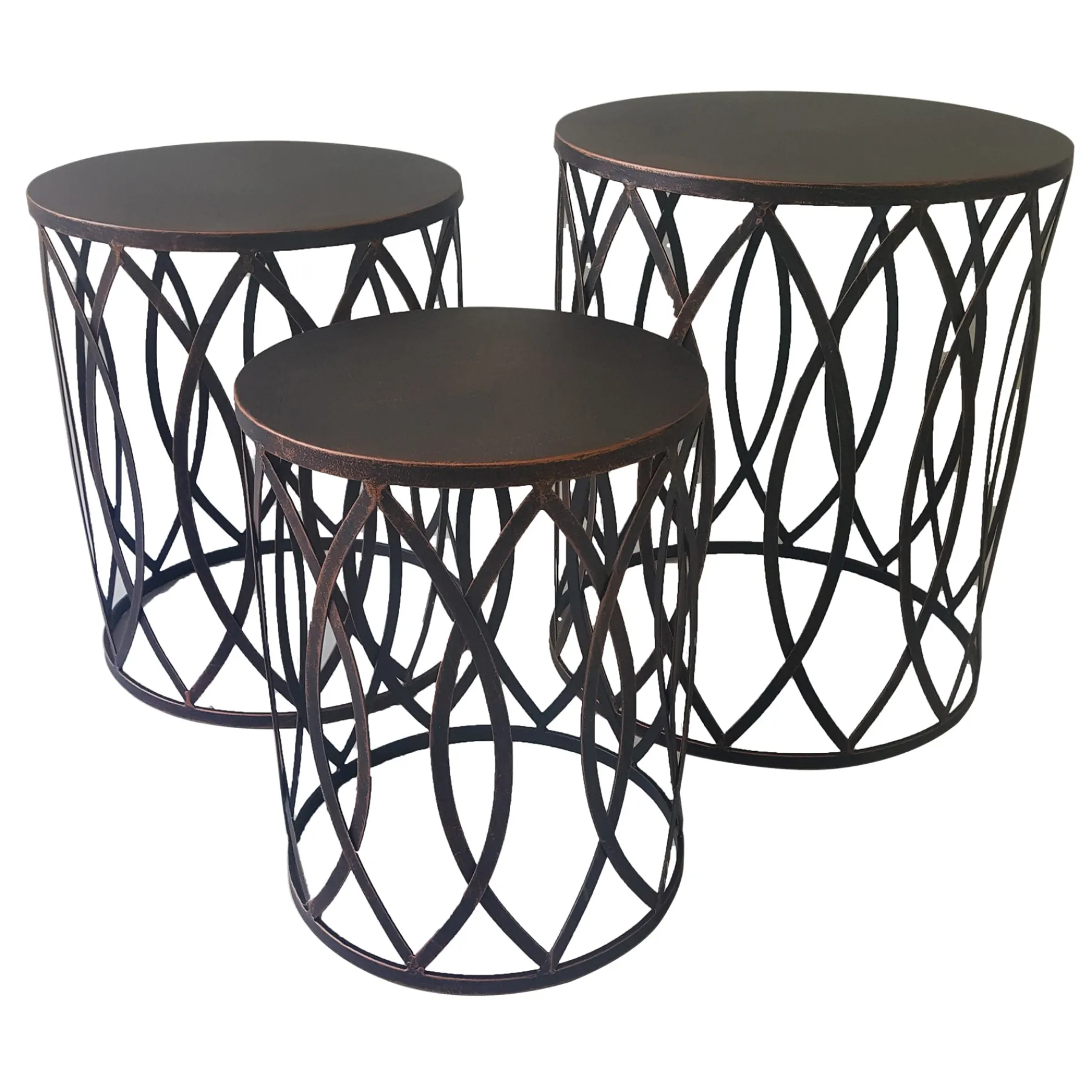 * Copper Round Metal Side Table, Medium Cheaper< Accent Tables