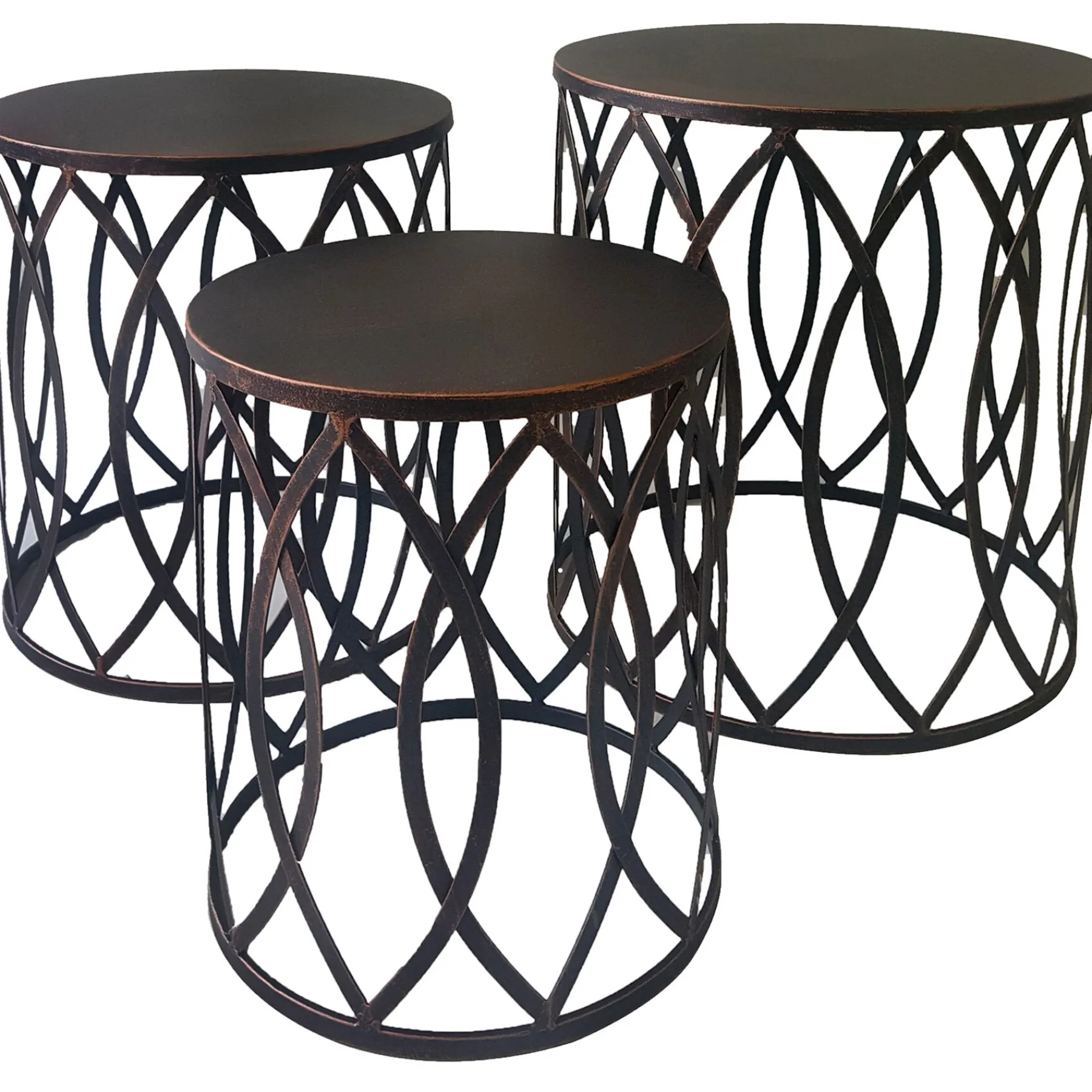 * Copper Round Metal Side Table, Medium Cheaper< Accent Tables