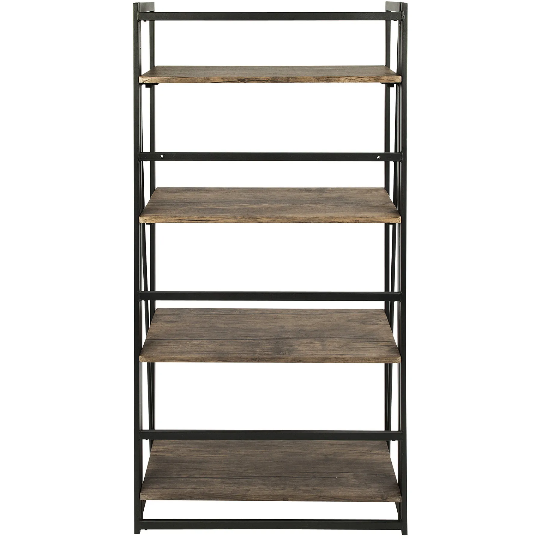 * Dakota 4-Tier Black & Brown Industrial Modern Bookshelf, 49 Low Price< Office