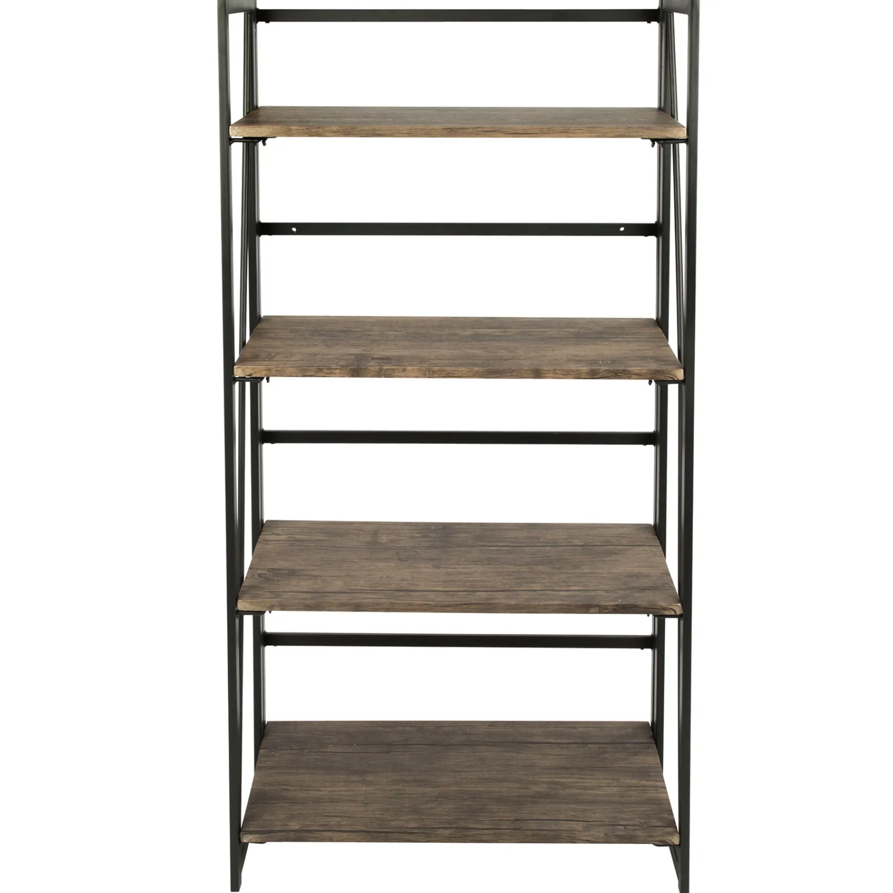 * Dakota 4-Tier Black & Brown Industrial Modern Bookshelf, 49 Low Price< Office