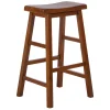 * Dark Oak Saddle Backless Barstool, 29 Promotion< Barstools