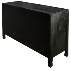 * 2-Door Carved Black Long Cabinet Opening Sales< Cabinets & Chests