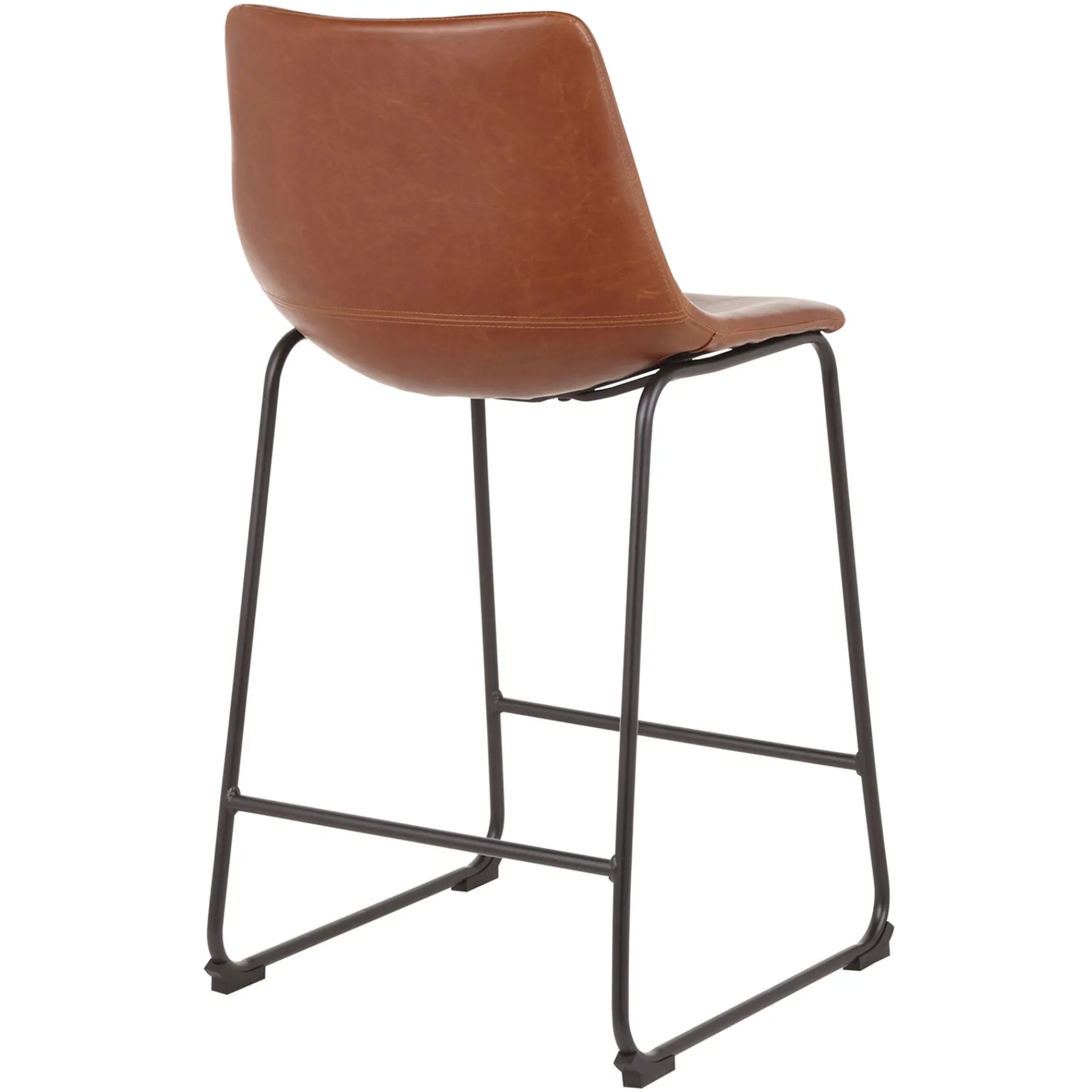 * Drake Cognac Modern Industrial Faux Leather Barstool, 30 Less Expensive< Barstools