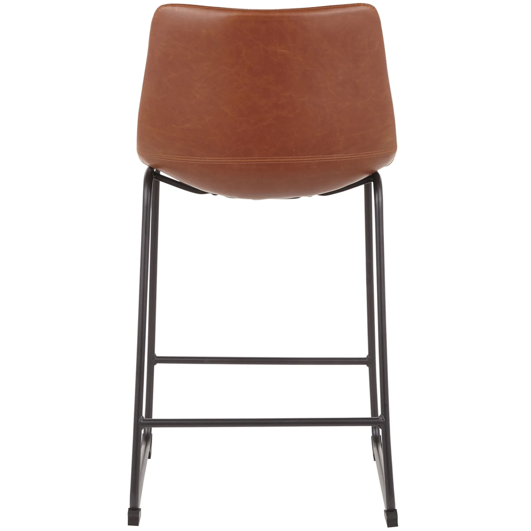 * Drake Cognac Modern Industrial Faux Leather Barstool, 30 Less Expensive< Barstools
