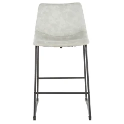 * Drake Modern Faux Leather Industrial Barstool, Light Grey Fashion< Barstools