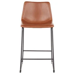 * Drake Modern Faux Leather Industrial Barstool, Cognac Promotion< Barstools