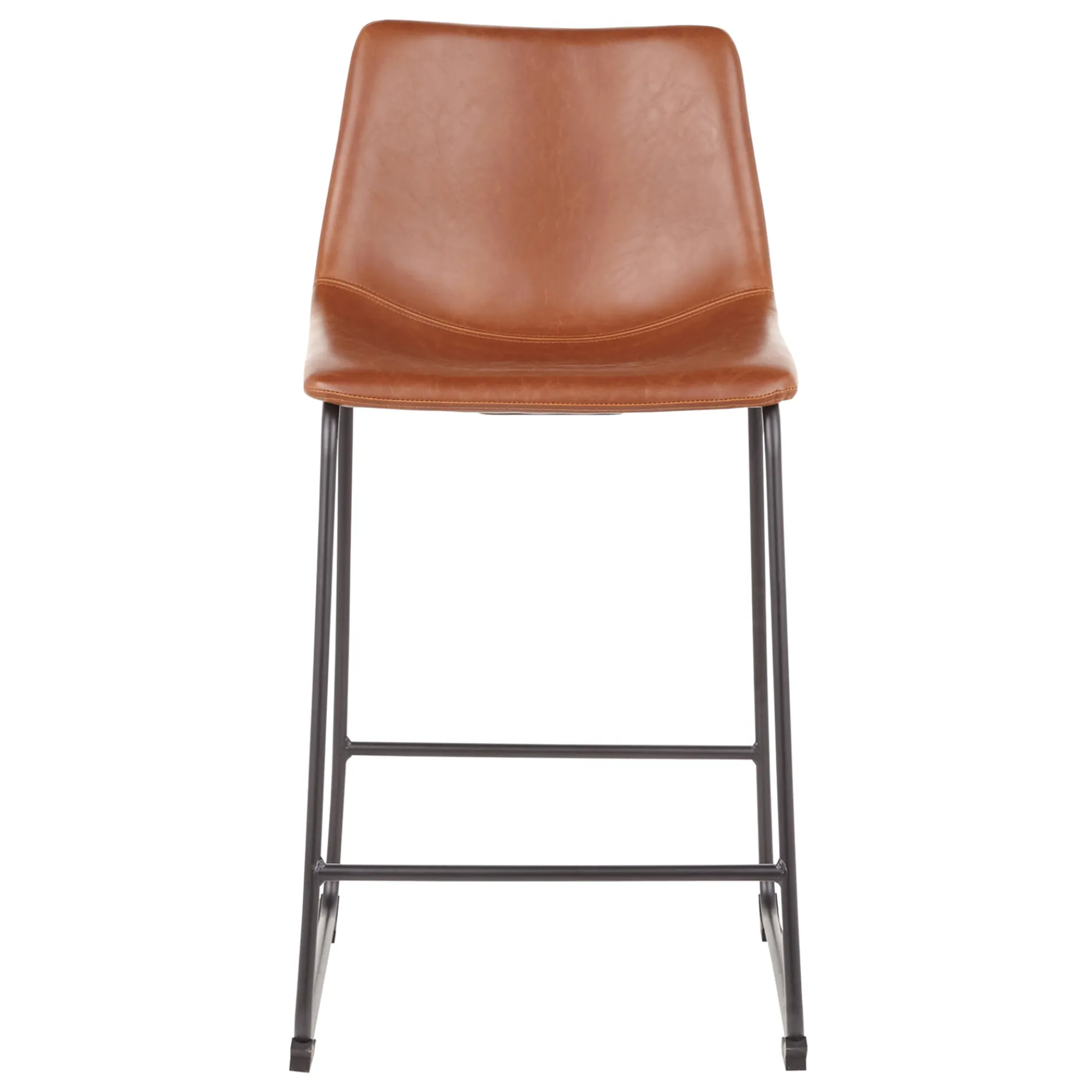 * Drake Modern Faux Leather Industrial Barstool, Cognac Promotion< Barstools