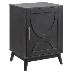 * Ezra Dark Brown Cabinet With Gold Handle Promotion< Cabinets & Chests