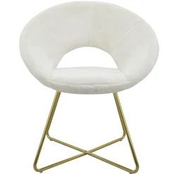 * Felicity Faux Fur Accent Chair Cream Gift Selection< Accent Chairs