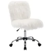 * Fiona White Faux Fur Adjustable Office Chair Low Price< Office
