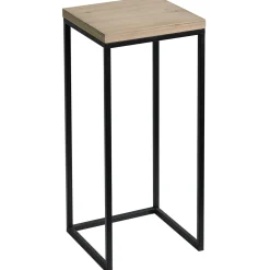 * Fiona Wood Top Plant Stand With Metal Base, Large Discount Online< Plant Stands