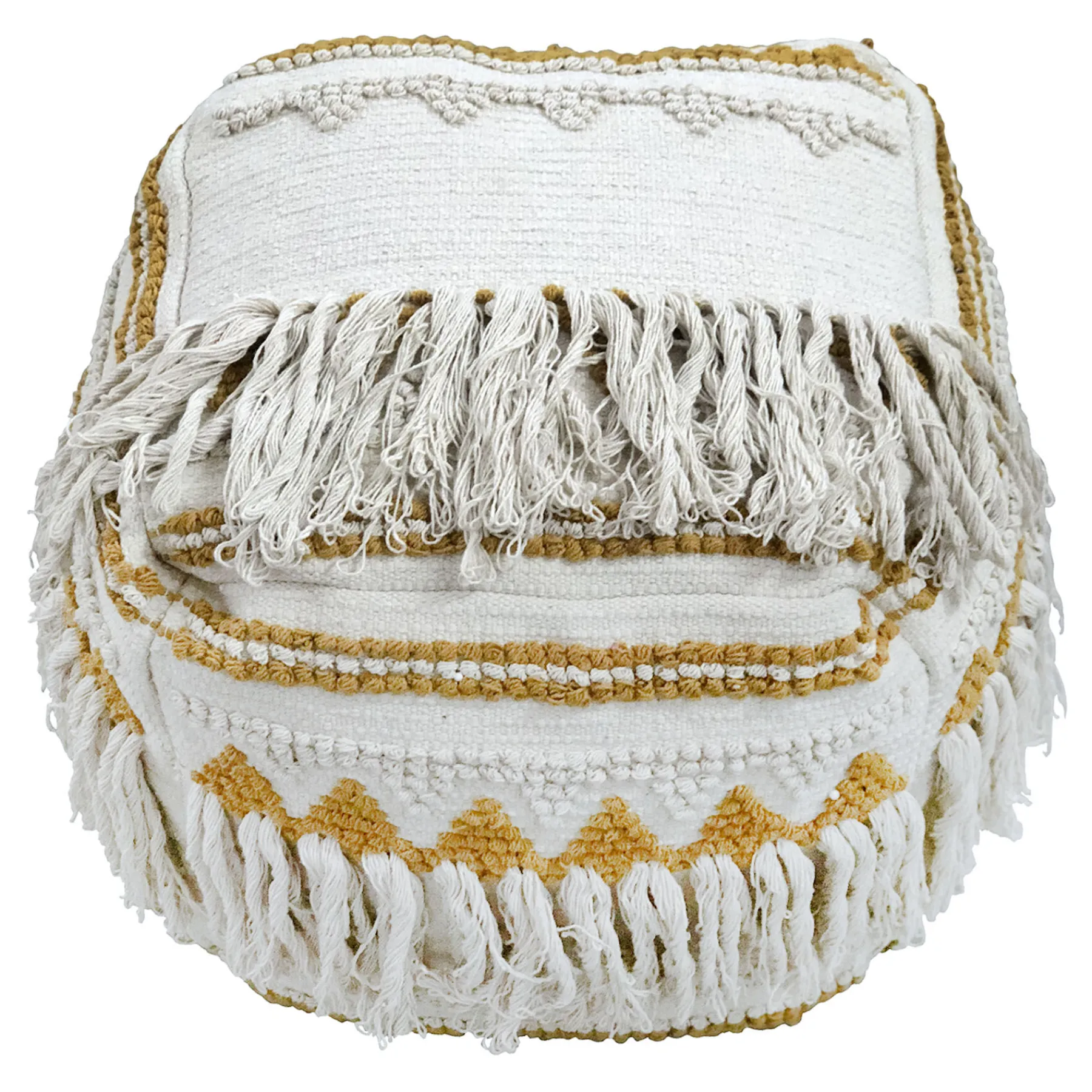* Francis Handwoven Fringe Pouf, 18 Low Price< Ottomans & Poufs