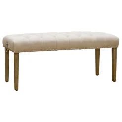 * Grace Mitchell Bailey Tufted Bench With Ring Accents, Kd Discount< Benches