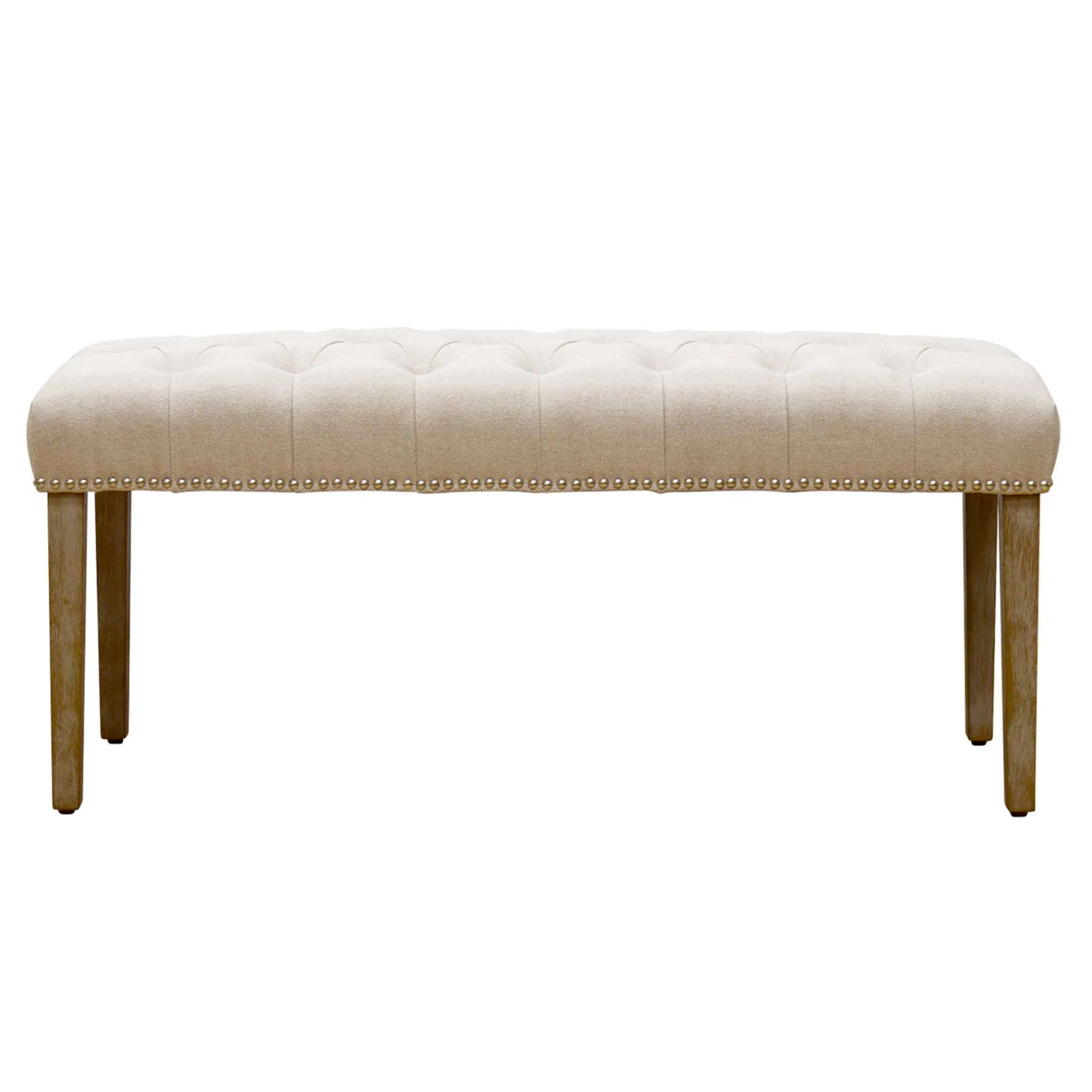 * Grace Mitchell Bailey Tufted Bench With Ring Accents, Kd Discount< Benches