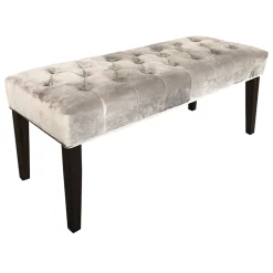 * Grace Mitchell Courtney Tufted Bench, Grey Clearance< Stools & Benches