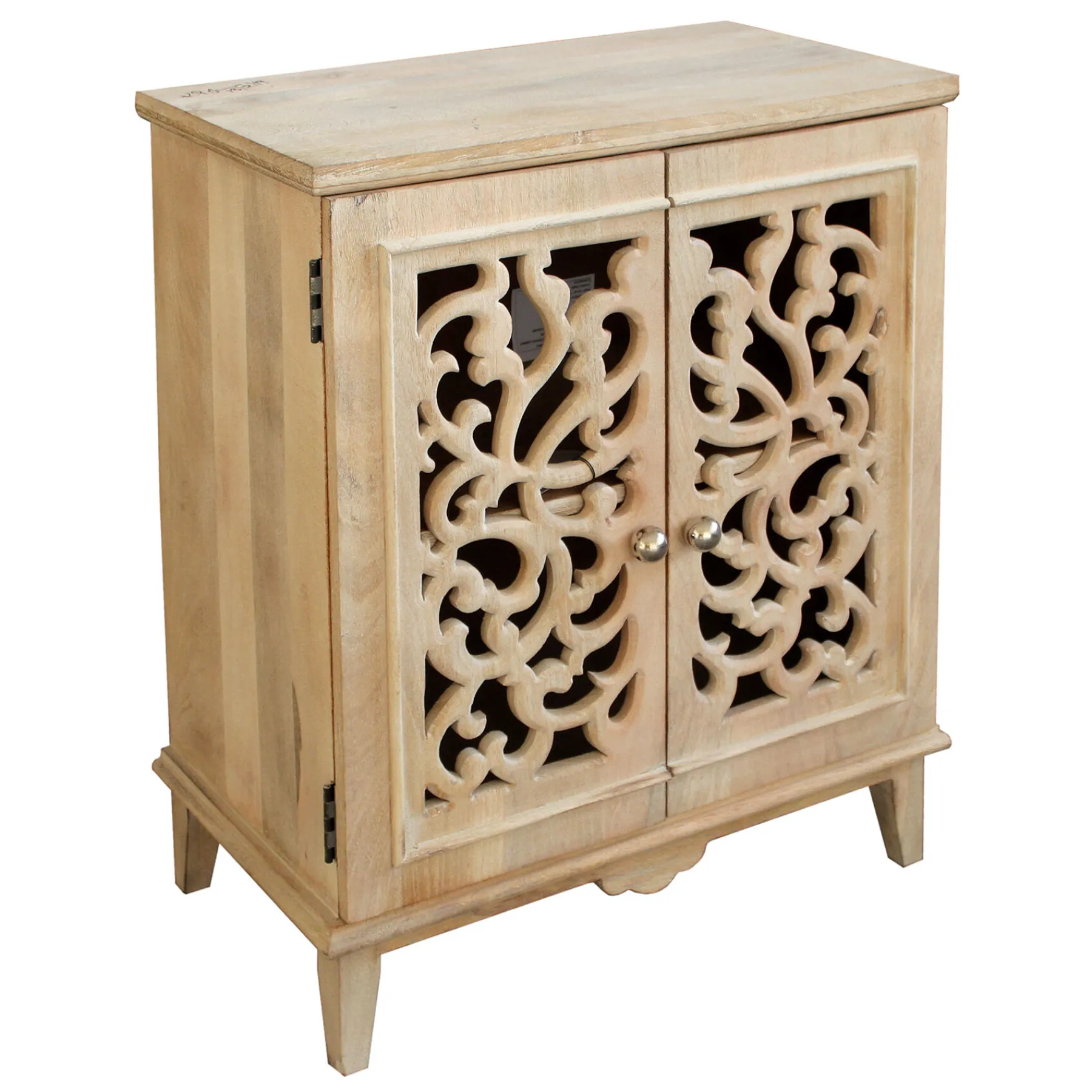 * Grace Mitchell Natural Carved 2-Door Cabinet Promotion< Cabinets & Chests