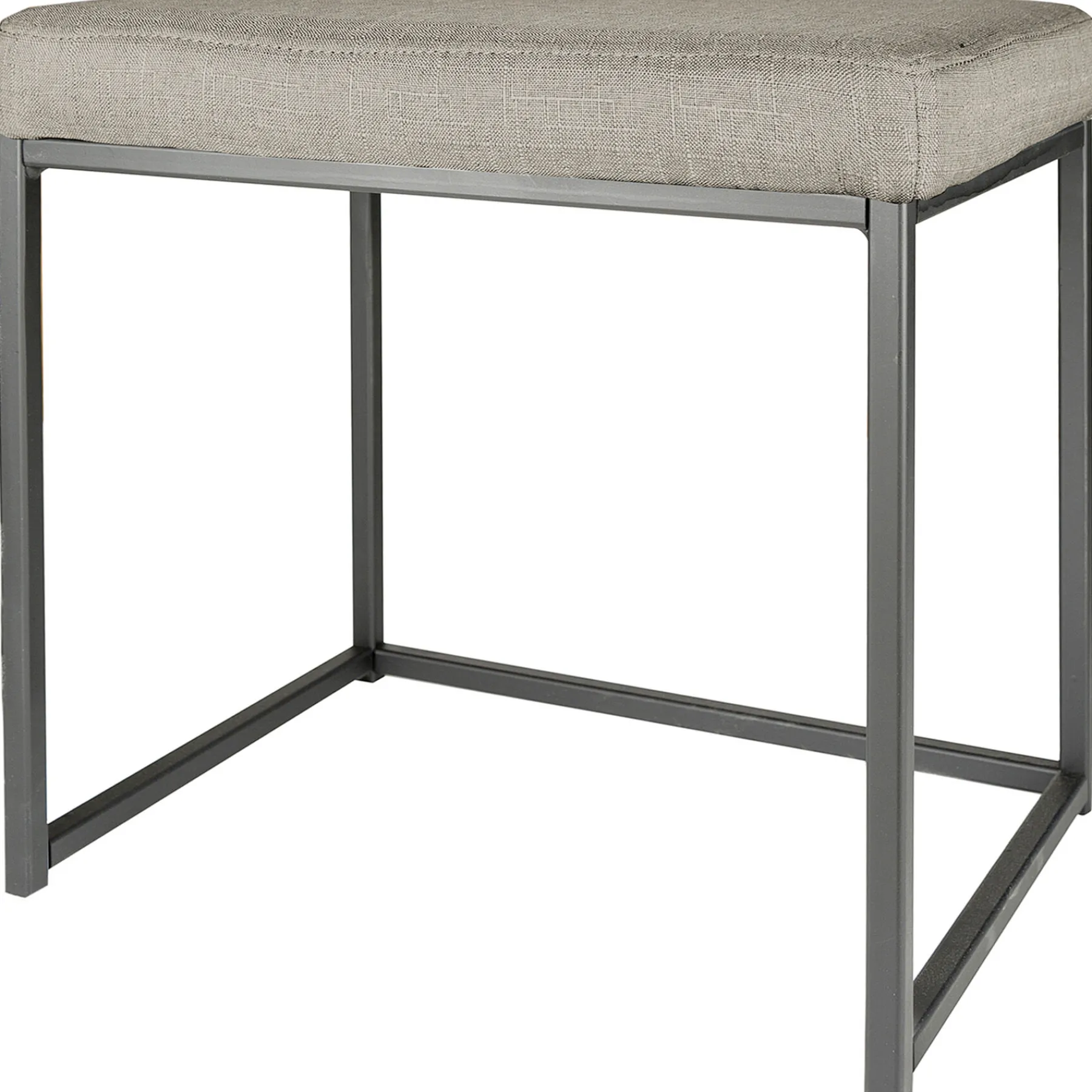 * Grey Rectangle Vanity Stool Premium< Stools & Benches