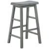 * Grey Saddle Backless Barstool, 29 Fashion< Barstools