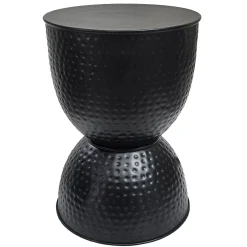 * Hammered Metal Accent Table, Black Low Price< Accent Tables