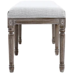 * Heritage Light Grey Linen Bench Cheaper< Benches