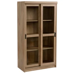 * Honeybloom Fullerton 4-Shelf Sliding Door Cabinet Gift Selection< Cabinets & Chests