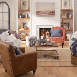* Honeybloom Kayson Paprika Plaid Accent Chair Low Price< Accent Chairs