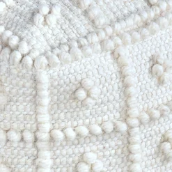 * Honeybloom Knots Cream Pouf Exquisite Gifts< Ottomans & Poufs