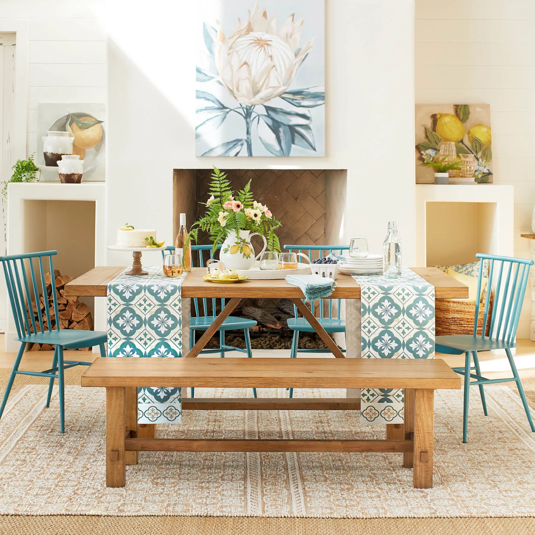 * Honeybloom Massena Natural Wood Dining Table, 72 Online Discount< Dining Tables & Sets