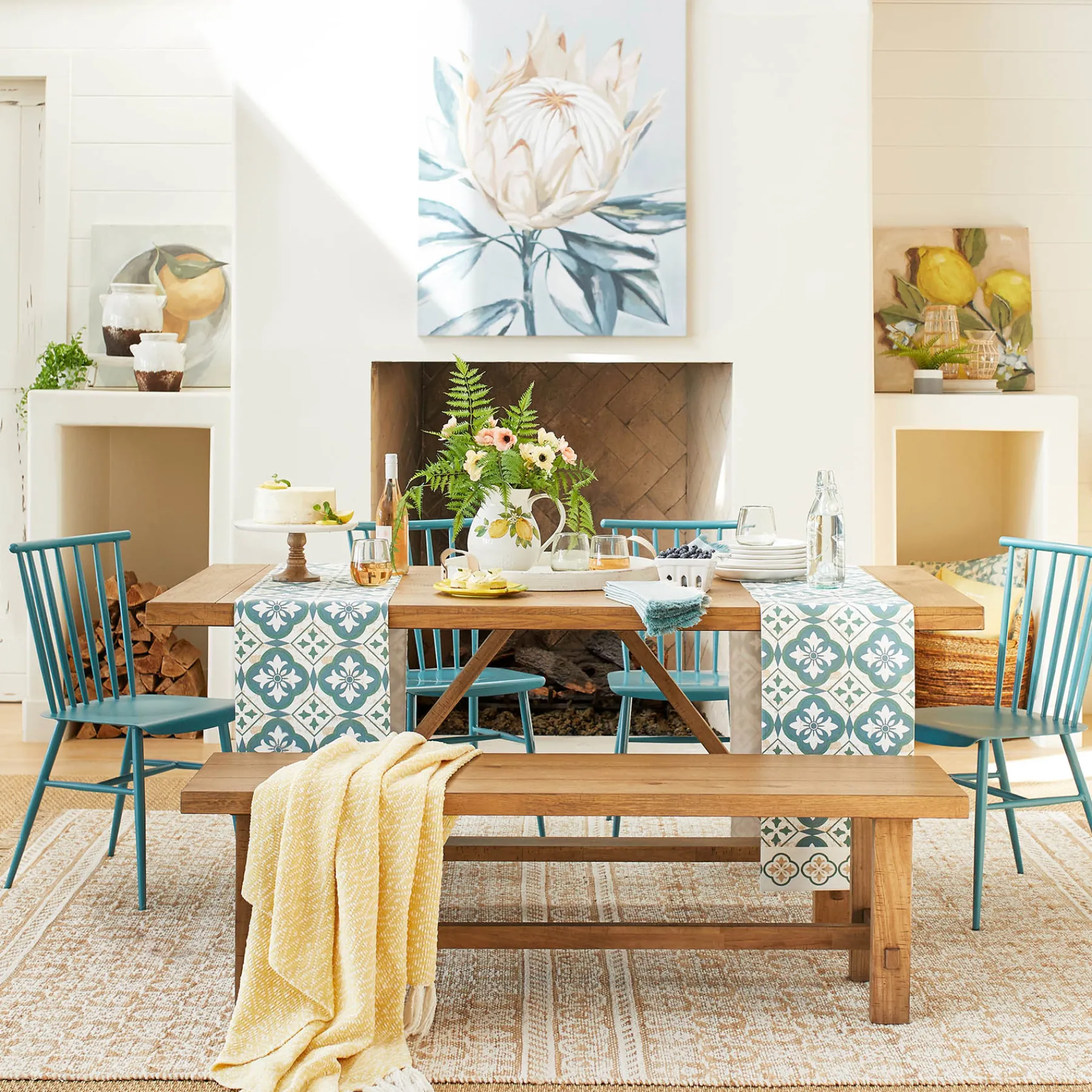 * Honeybloom Massena Natural Wood Dining Table, 72 Online Discount< Dining Tables & Sets