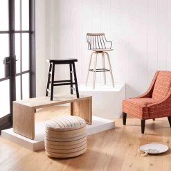 * Honeybloom Rainbow Striped Pouf, 20 14 Discount Online< Ottomans & Poufs