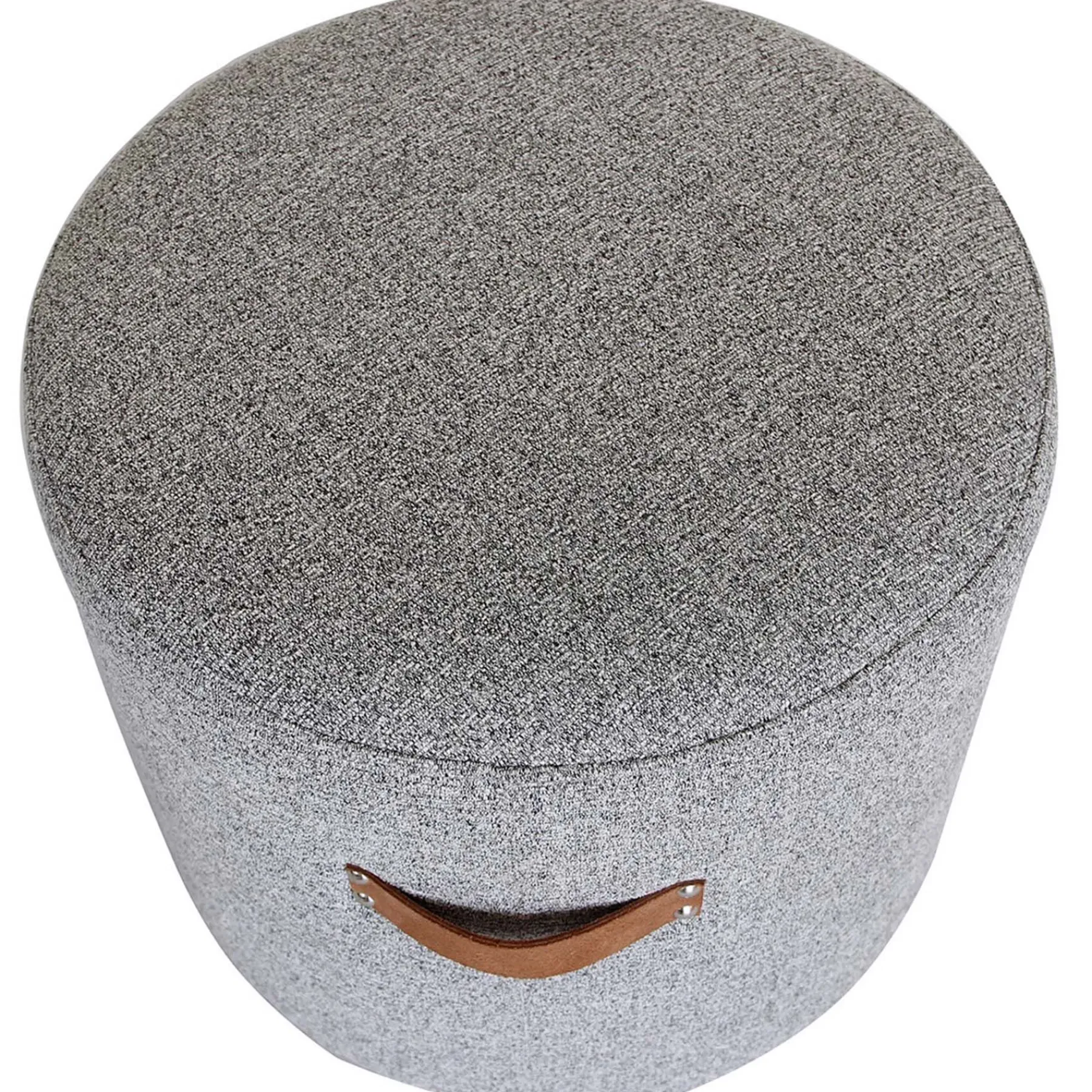 * Honeybloom Rica Textured Pouf With Faux Leather Handles, Grey Less Expensive< Ottomans & Poufs