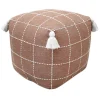 * Honeybloom Shiva Brown Woven Pouf Flash Sale< Ottomans & Poufs