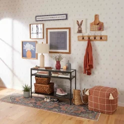 * Honeybloom Shiva Brown Woven Pouf Flash Sale< Ottomans & Poufs