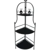 * 48In. Black Metal Corner Rack With Folding Wood Shelves Discount< Baker'S Racks & Bar Carts
