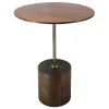 * 23In Wood W Gold Drink Table Discount< Accent Tables