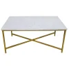 * Isabella Gold Coffee Table With Marble Top Discount Online< Coffee & End Tables