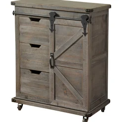 * Jacob 3-Drawer Sliding Barn Door Cabinet Flash Sale< Cabinets & Chests