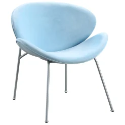 * Jagger Accent Chair With Silver Metal Legs, Blue Outlet< Accent Chairs
