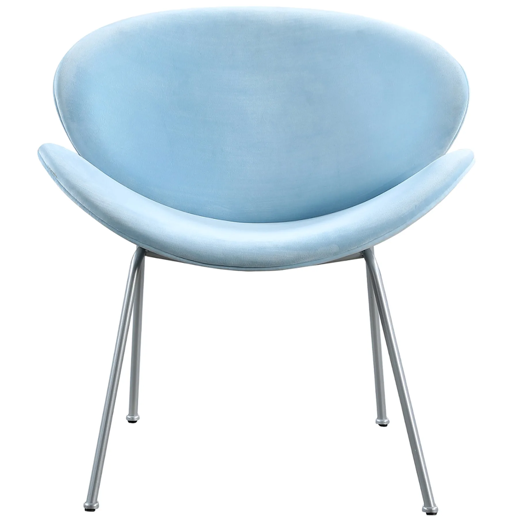 * Jagger Accent Chair With Silver Metal Legs, Blue Outlet< Accent Chairs